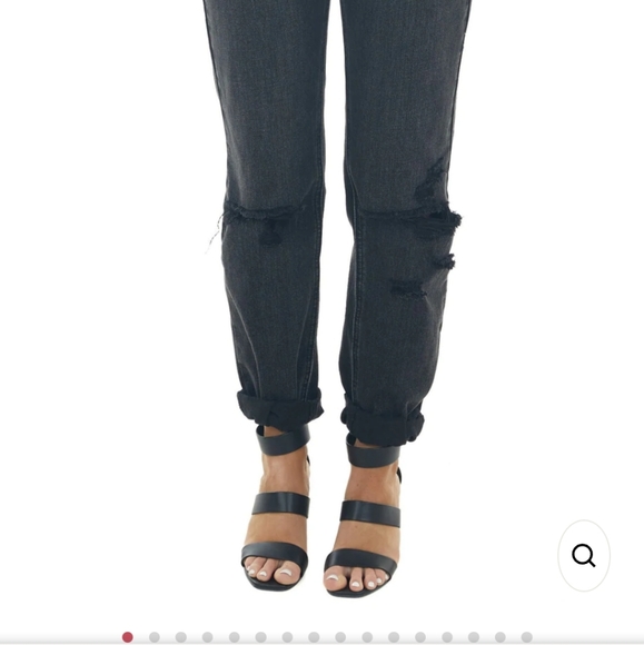 Kancan high rise Charcoal black Wash High Rise Torn Straight Jeans 90s 7 27 NWOT - Picture 10 of 16